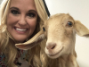Allie Wagner of KUSI hanging with Millie backstage